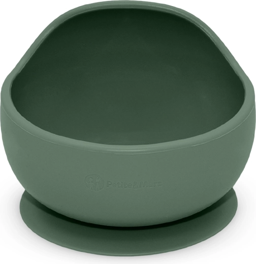 Silikonschüssel mit Saugnapf PETITE&MARS Take&Match Misty Green 360 ml