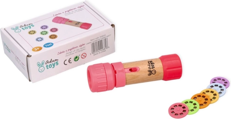 Rosa Kinder-Taschenlampe mit Projektor von Adam Toys