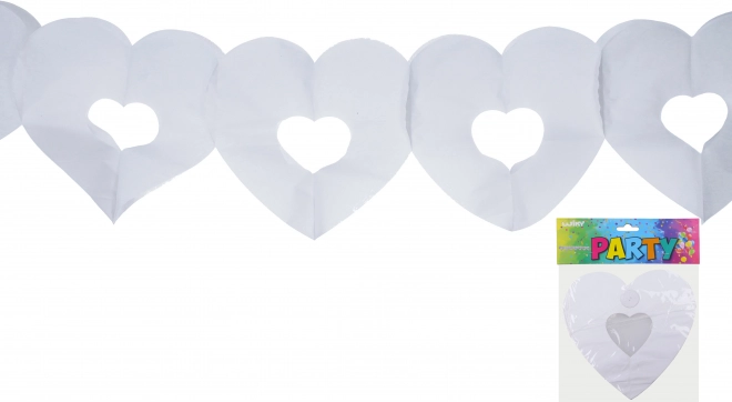 Girlande Weiß Herzen 3 m