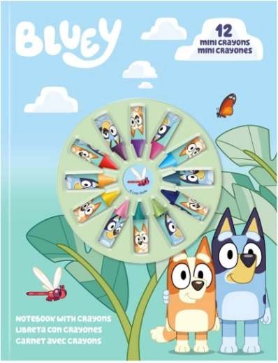 Notizbuch BLUEY mit 12 Mini-Buntstiften