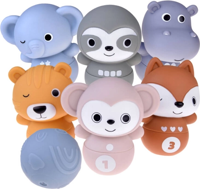 Kinderspiel Bowling mit Zoo-Tieren