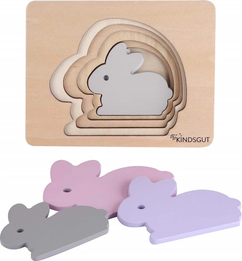 KindsGut Holz-Steckpuzzle Hase