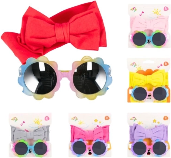 Set aus Sonnenbrille und Haarreif mit Schleife (6 Farben)
