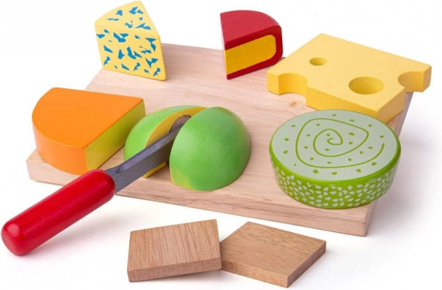 Bigjigs Toys Holz-Käse-Set auf Brett