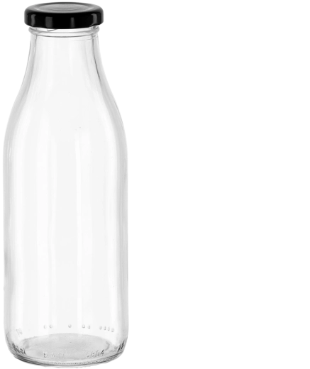 Glasflasche für Saft 750 ml mit Metall-Schraubdeckel 44 mm