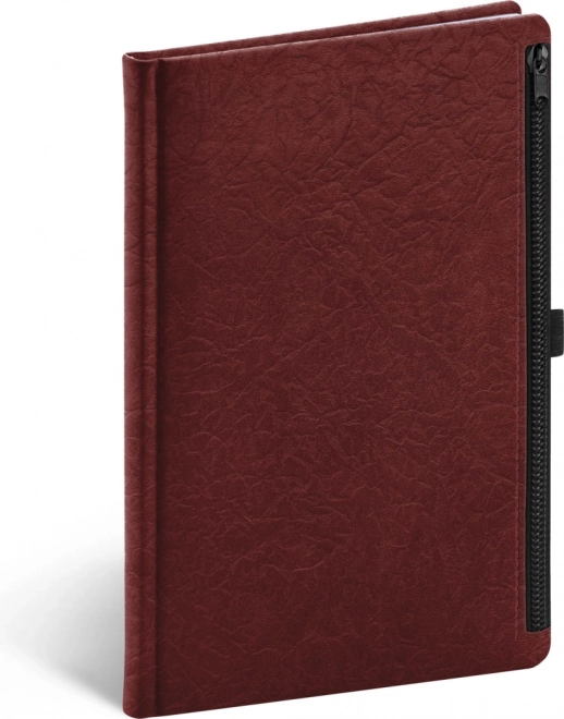 Liniert Notizbuch mit Reißverschlusstasche rot 13 × 21 cm