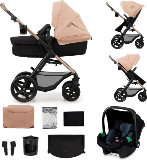 Kinderkraft Kombikinderwagen Moov 2 3-in-1 Sand Beige mit Schaumrädern
