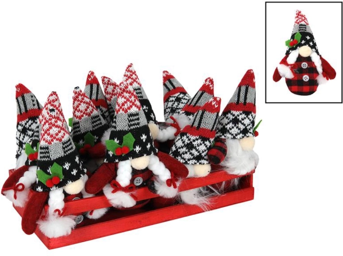 Plüsch-Weihnachtsfigur 15 cm – Mix Motive, rot