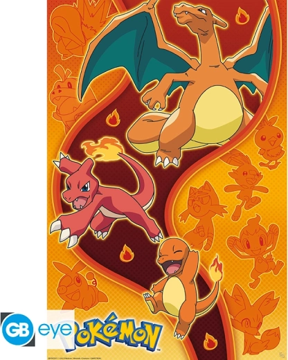 Pokémon Maxi-Poster 91,5 × 61 cm – Fire type