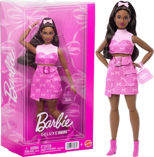 Barbie Deluxe Style rosa Denim – Modepuppe mit Zubehör