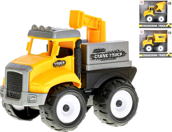 Aufziehbares Konstruktionsauto – Betonmischer, Kipper oder Kran