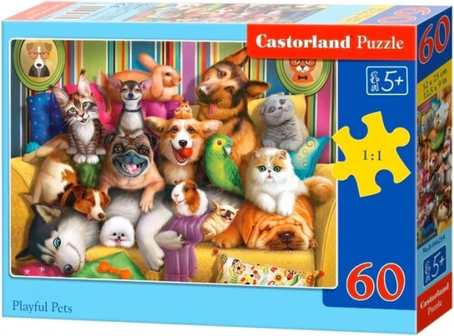 Puzzle 60 Teile – Fröhliche Tierchen CASTORLAND