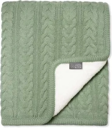 Vinter & Bloom Wendedecke mit Fellimitat Cuddly Basil Green