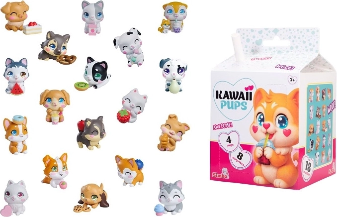 SMBA Kawaii-Hündchen – Set mit 4 Stück