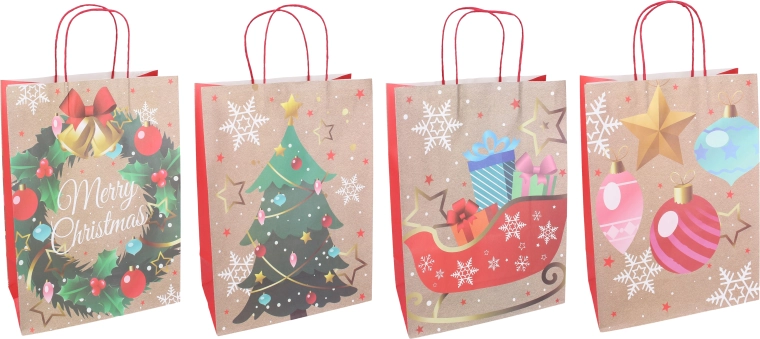 Weihnachtliche Geschenktüte S 22 × 27 × 11 cm - 1 Stück
