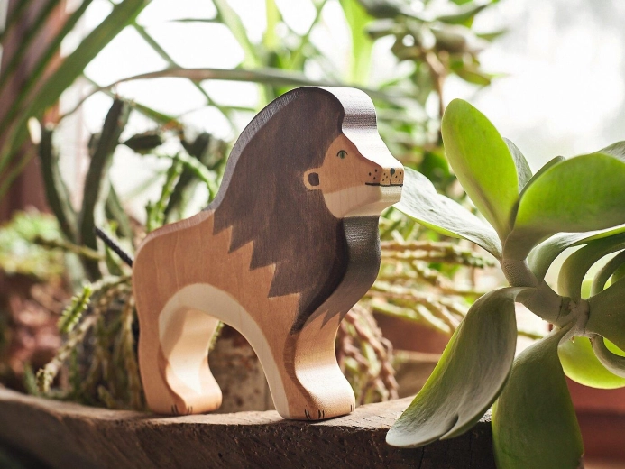 Holztiger Löwe - 1 Stück