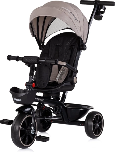 Kinder-Dreirad 2-in-1 mit Verdeck Max Sport Latte CHIPOLINO