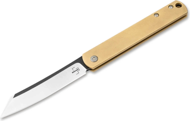 Böker Plus Zenshin 42 Brass Taschenmesser 7,5 cm mit Stonewash-Finish