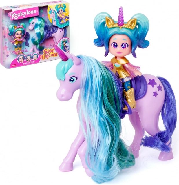 Puppe KookyLoos Star Unicorn – Aurora mit Einhorn und Zubehör