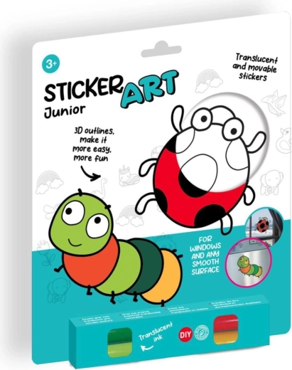 Fenstersticker und Ausmalbilder mit Farben auf Karte 19 × 23 cm (12 Stk.)