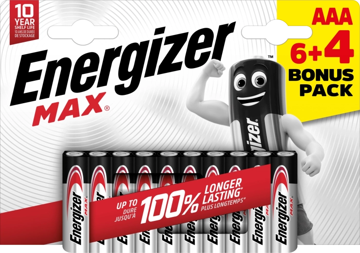 Energizer Max AAA Alkalibatterien 10 Stk.