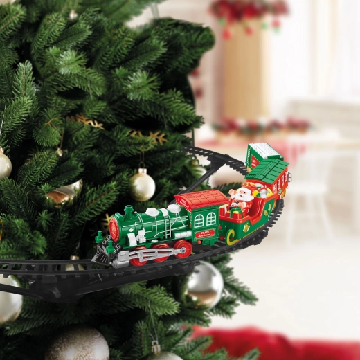 Weihnachtszug für den Weihnachtsbaum mit Licht und Musik, batteriebetrieben