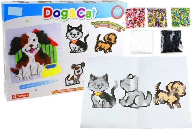 Bügelperlen-Set Hund und Katze 6000 Stk.