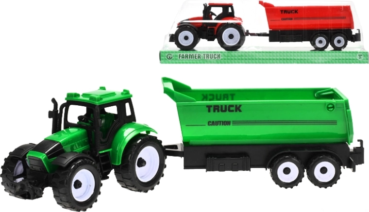 Traktor mit Anhänger mit Schwungrad, 29 cm
