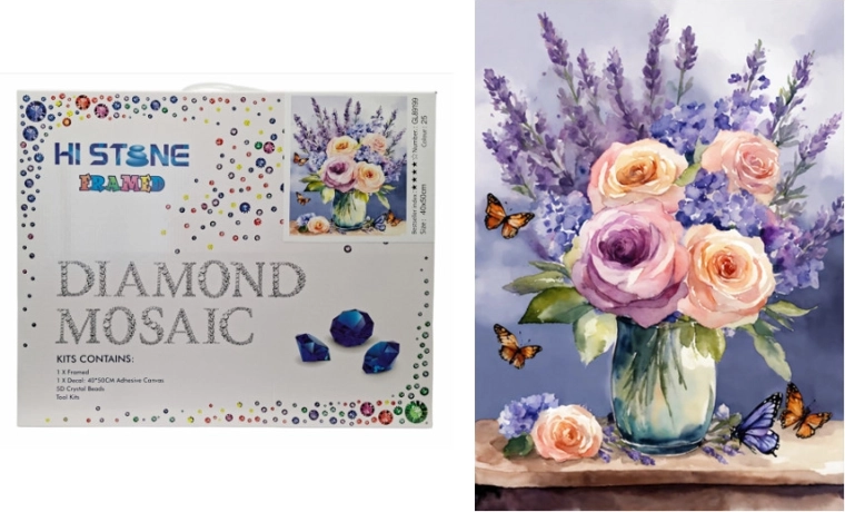 Diamantmosaik Blumen in der Vase