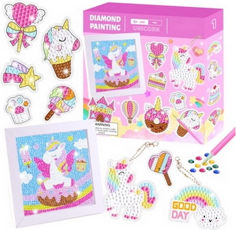 Kreativset DIY – Diamantmalerei mit Rahmen und Zubehör