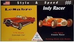 Kunststoff-Automodell Style & Speed Le Sabre „Concept Car“ und Indy Racer (Glencoe Models)