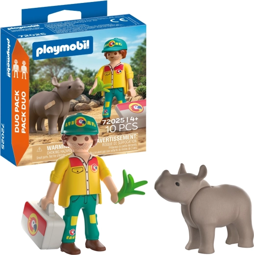 Playmobil Duo Pack – Pfleger mit Nashorn und Zubehör