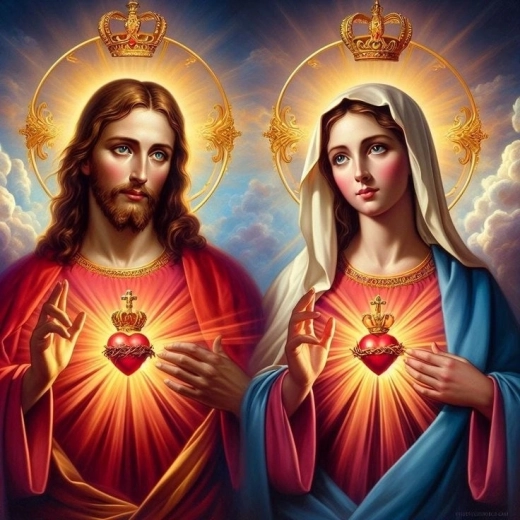 Norimpex Malen nach Zahlen Jesus und Maria – Herz in der Krone 40 × 50 cm