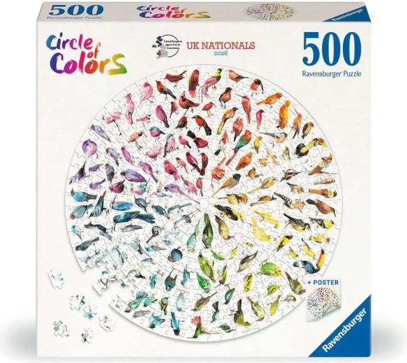 Ravensburger Rundpuzzle Circle of Colors: Vögel 500 Teile