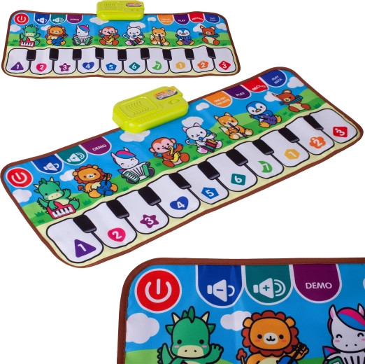 Musikspielmatte Piano mit Tieren 79 × 31 cm