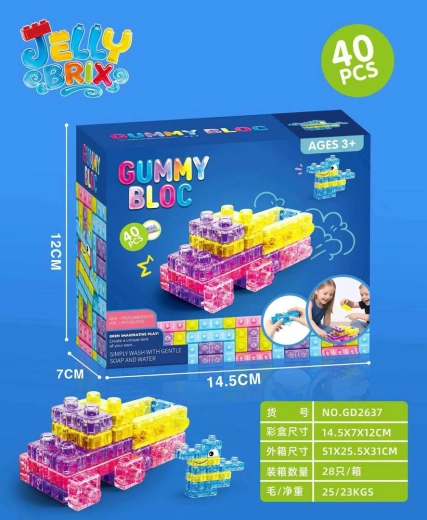 Weiche farbige Gel-Bausteine für Kinder 40 Stk.