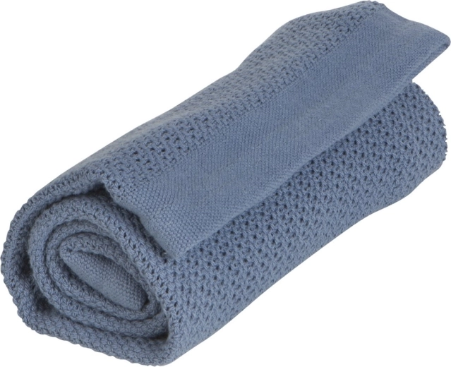 Vinter & Bloom Decke Soft Grid Organic Denim Blue