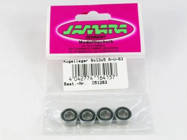 Kugellager Jamara 6 × 13 × 5 mm, 4 Stück