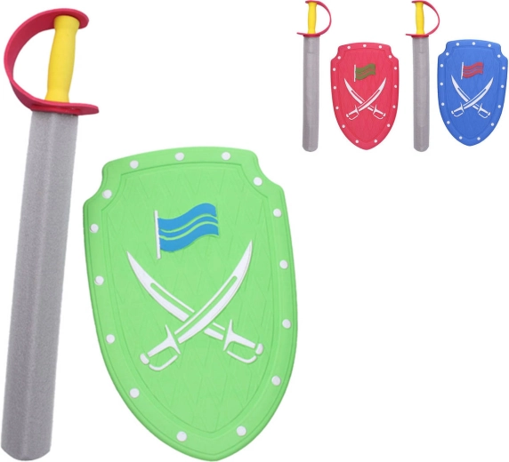 Schaumstoff-Schwert und -Schild in Rot, 57 cm