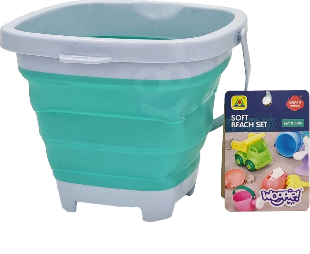 Zusammenklappbarer Silikoneimer WOOPIE, blau, 5 l