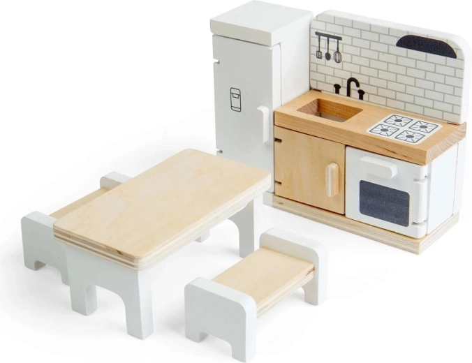 Bigjigs Toys hölzernes Küchenset für das Puppenhaus