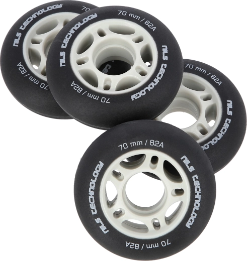 Matte Inline-Roller NILS Extreme 70 mm 82A, schwarz, Set 4 Stk.