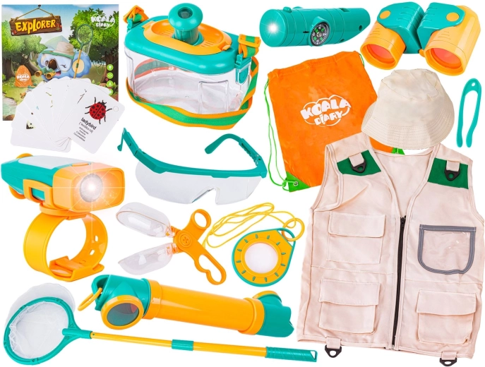 Set für kleine Reisende und Entdecker mit Entomologie-Kescher und Zubehör