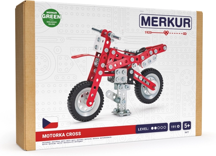 Merkur Baukasten Dirtbike – Metallmotorrad, 191 Teile