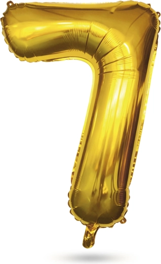 Goldener Folienballon in Form der Zahl 7, 40 Zoll