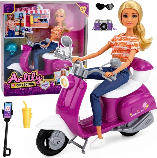 Anlily Reisende auf dem Roller mit Helm und Zubehör - 1 Stück