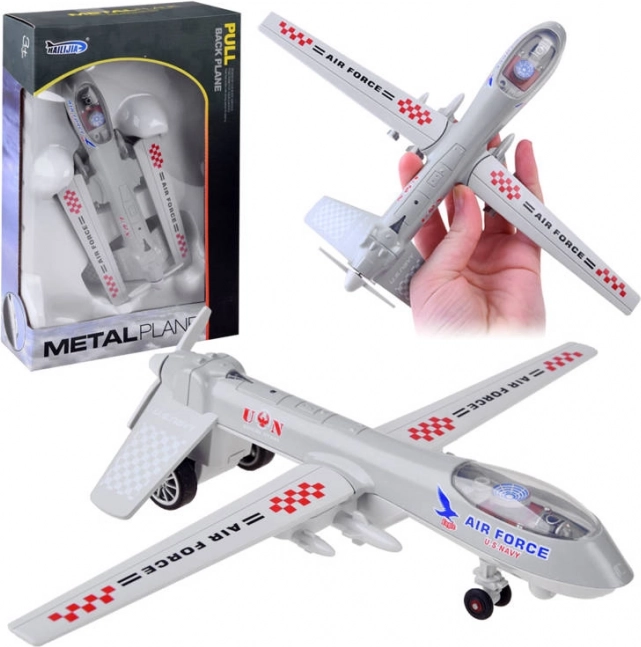 Metall-Drohne mit Kriegseffekten