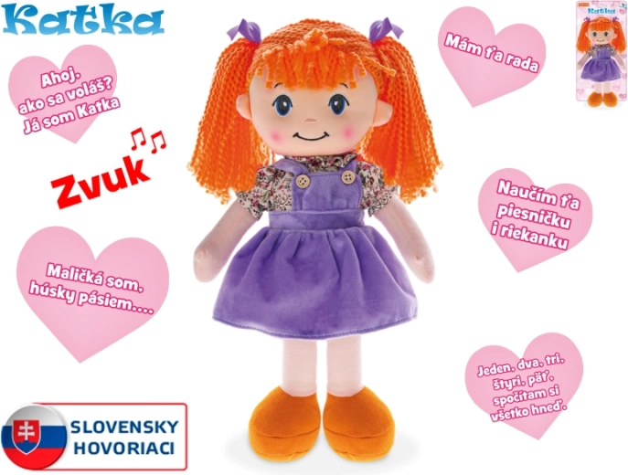 Sprechende Puppe Katka mit weichem Körper 39 cm
