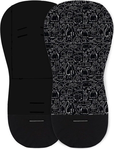 Petite&Mars Kinderwagenauflage Foamy black cats
