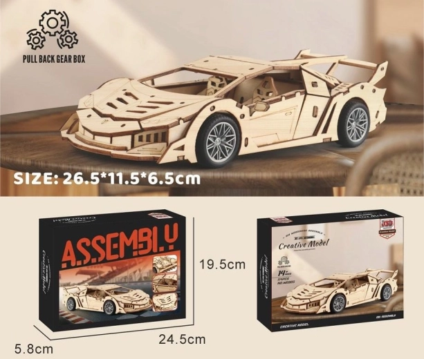 Holzbausatz Rennwagen 26,5 cm